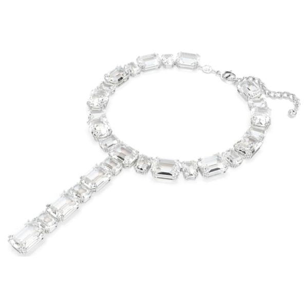 Millenia necklace Mixed cuts, White, Rhodium plated - Image 3