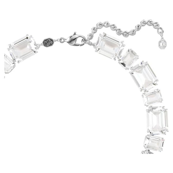 Millenia necklace Mixed cuts, White, Rhodium plated - Image 4
