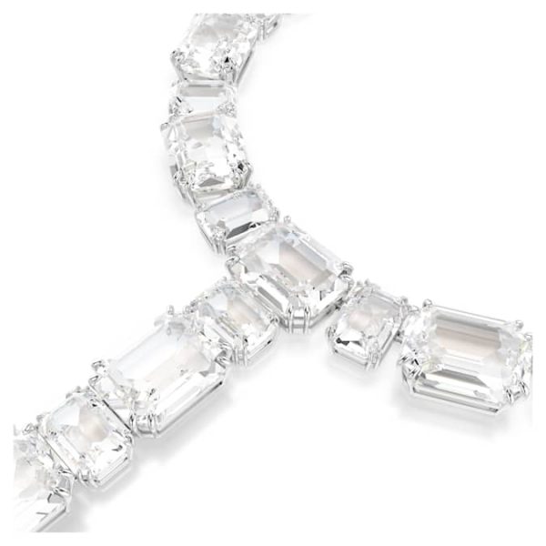 Millenia necklace Mixed cuts, White, Rhodium plated - Image 5