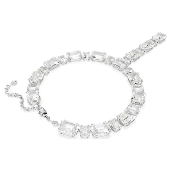 Millenia necklace Mixed cuts, White, Rhodium plated - Image 6
