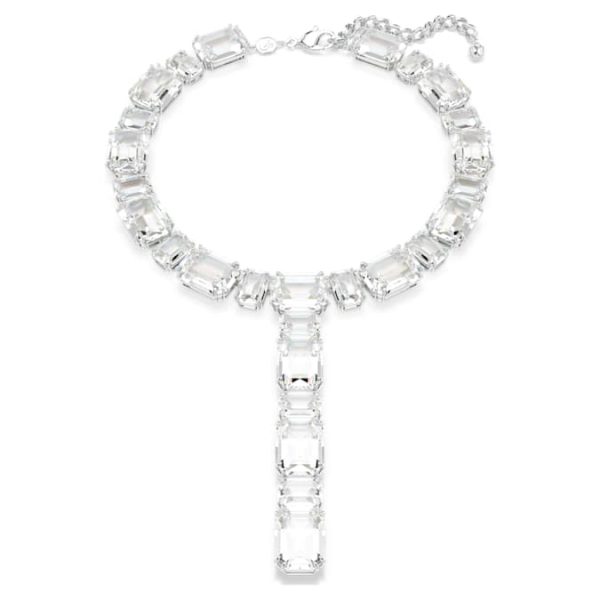 Millenia necklace Mixed cuts, White, Rhodium plated - Image 8