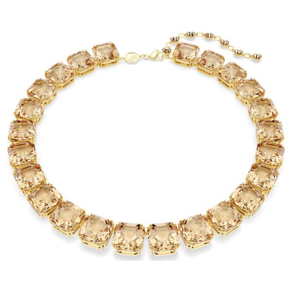 Millenia necklace Octagon cut, Caramel, Gold-tone plated - Image 2