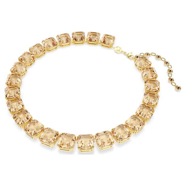 Millenia necklace Octagon cut, Caramel, Gold-tone plated - Image 3