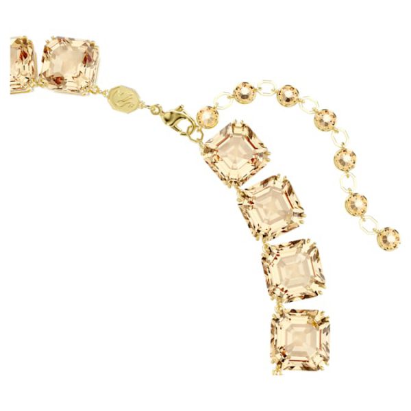 Millenia necklace Octagon cut, Caramel, Gold-tone plated - Image 4