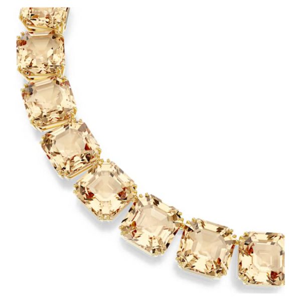 Millenia necklace Octagon cut, Caramel, Gold-tone plated - Image 5