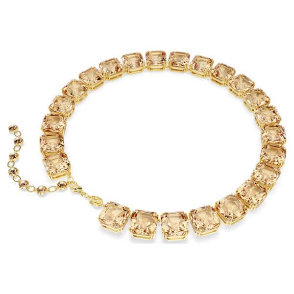 Millenia necklace Octagon cut, Caramel, Gold-tone plated - Image 6
