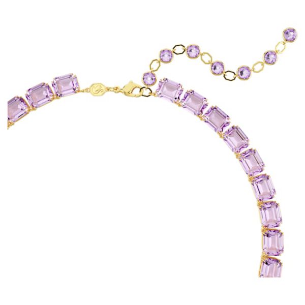 Millenia necklace Octagon cut, Purple, Gold-tone plated - Image 4