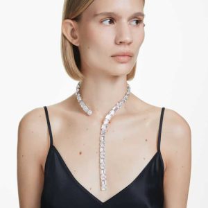 Millenia necklace Octagon cut, White, Rhodium plated
