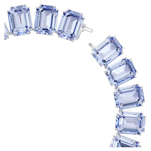 Millenia necklace Oversized crystals, Octagon cut, Blue, Rhodium plated - Image 4
