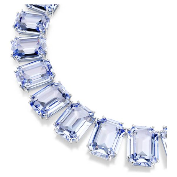 Millenia necklace Oversized crystals, Octagon cut, Blue, Rhodium plated - Image 5