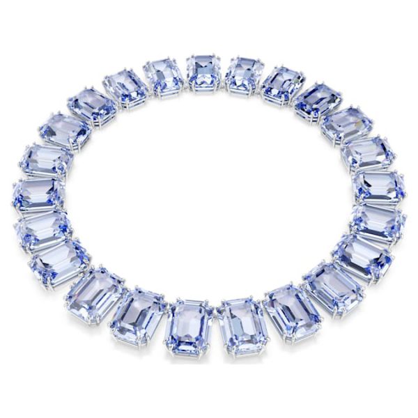 Millenia necklace Oversized crystals, Octagon cut, Blue, Rhodium plated - Image 6