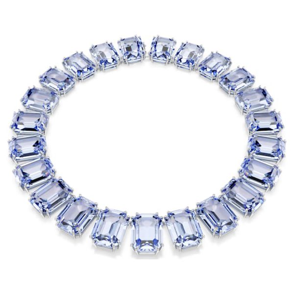 Millenia necklace Oversized crystals, Octagon cut, Blue, Rhodium plated - Image 8