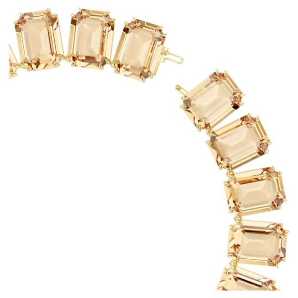 Millenia necklace Oversized crystals, Octagon cut, Caramel, Gold-tone plated - Image 4