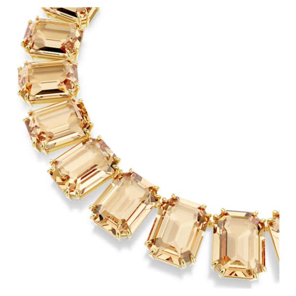 Millenia necklace Oversized crystals, Octagon cut, Caramel, Gold-tone plated - Image 5