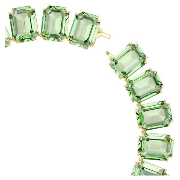 Millenia necklace Oversized crystals, Octagon cut, Green, Gold-tone plated - Image 4