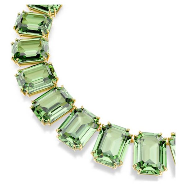 Millenia necklace Oversized crystals, Octagon cut, Green, Gold-tone plated - Image 5