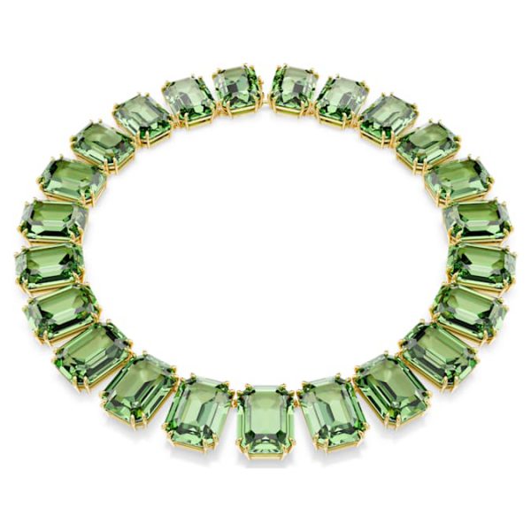 Millenia necklace Oversized crystals, Octagon cut, Green, Gold-tone plated - Image 8