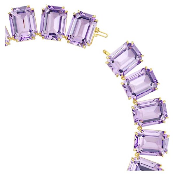 Millenia necklace Oversized crystals, Octagon cut, Purple, Gold-tone plated - Image 4