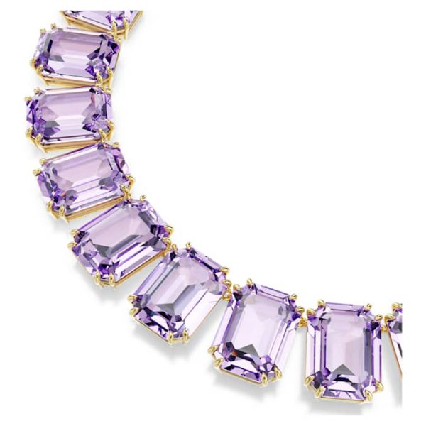 Millenia necklace Oversized crystals, Octagon cut, Purple, Gold-tone plated - Image 5