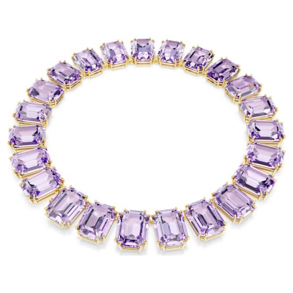 Millenia necklace Oversized crystals, Octagon cut, Purple, Gold-tone plated - Image 6