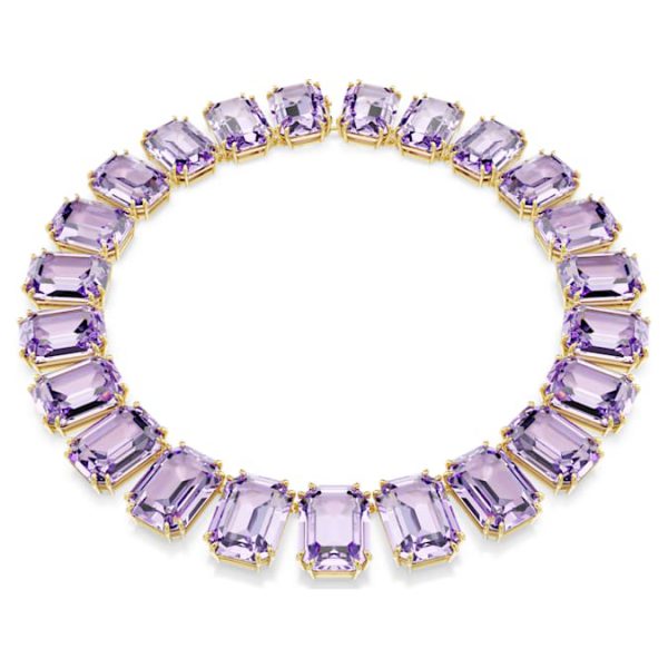 Millenia necklace Oversized crystals, Octagon cut, Purple, Gold-tone plated - Image 7