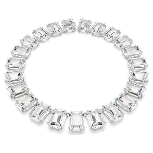 Millenia necklace Oversized crystals, Octagon cut, White, Rhodium plated - Image 2