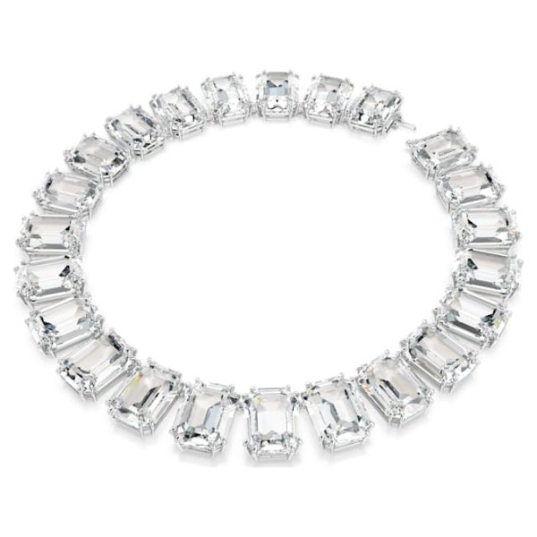 Millenia necklace Oversized crystals, Octagon cut, White, Rhodium plated - Image 3