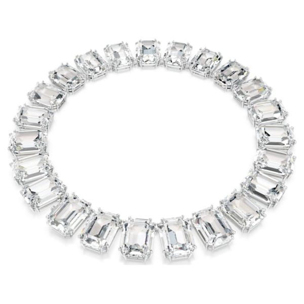 Millenia necklace Oversized crystals, Octagon cut, White, Rhodium plated - Image 6