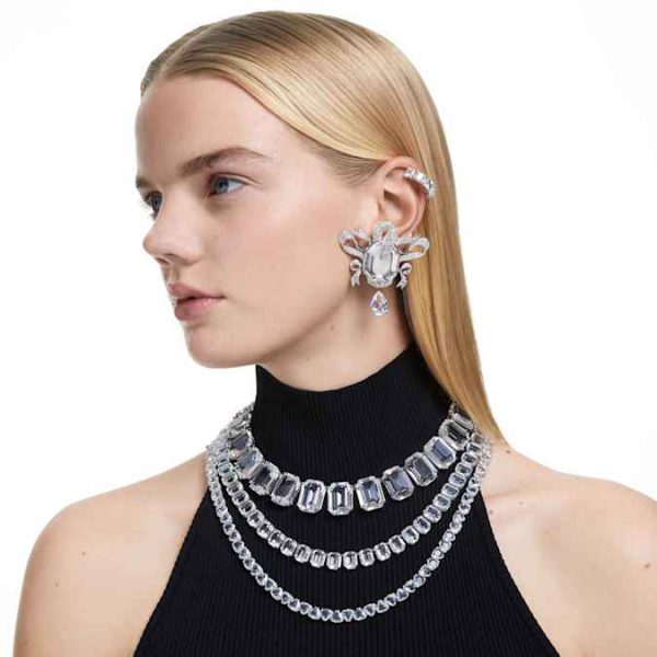 Millenia necklace Oversized crystals, Octagon cut, White, Rhodium plated - Image 7