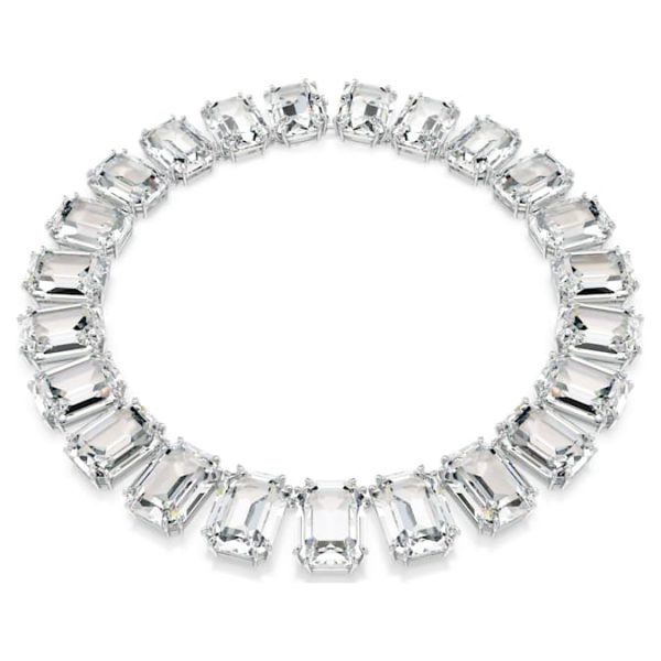 Millenia necklace Oversized crystals, Octagon cut, White, Rhodium plated - Image 8