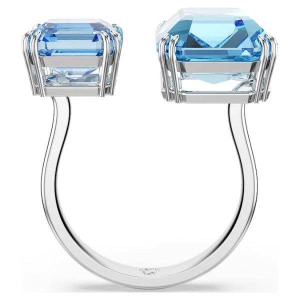 Millenia open ring Octagon cut, Blue, Rhodium plated - Image 5