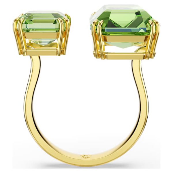 Millenia open ring Octagon cut, Green, Gold-tone plated - Image 5