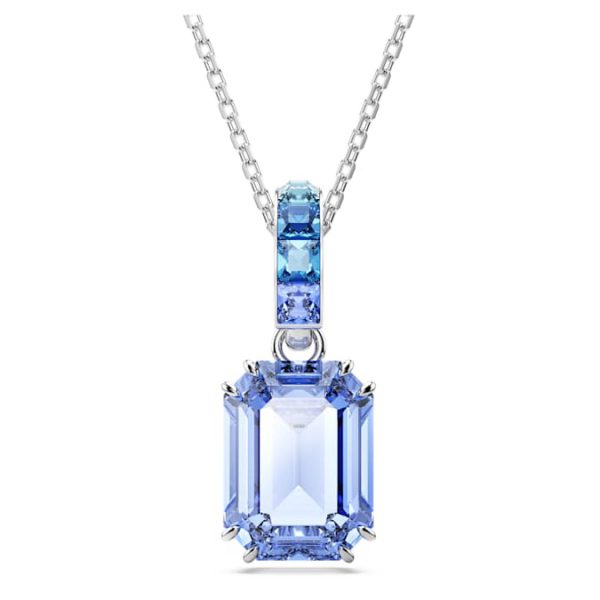 Millenia pendant Octagon cut, Blue, Rhodium plated - Image 2