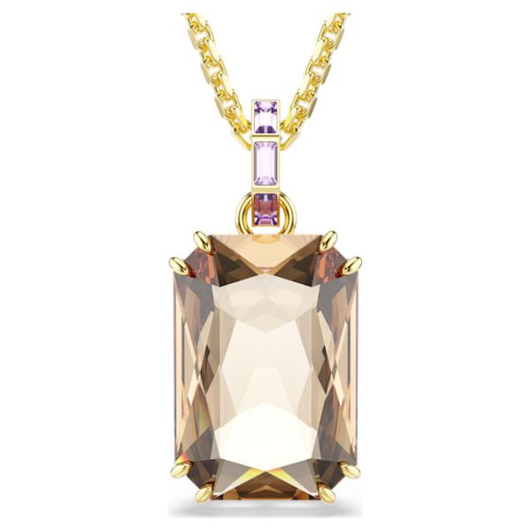Millenia pendant Octagon cut, Caramel, Gold-tone plated - Image 2