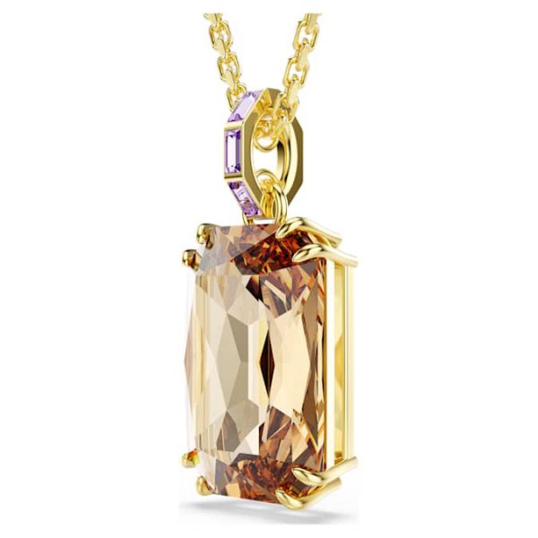 Millenia pendant Octagon cut, Caramel, Gold-tone plated - Image 4