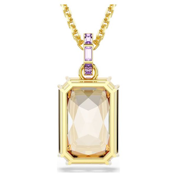Millenia pendant Octagon cut, Caramel, Gold-tone plated - Image 6