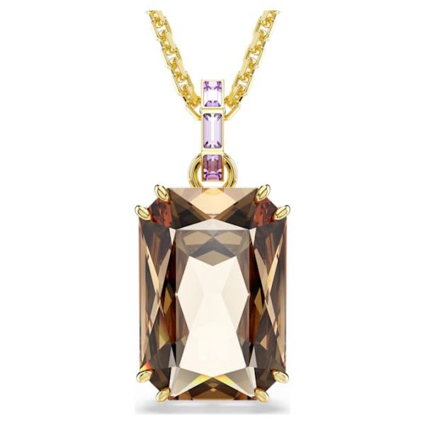 Millenia pendant Octagon cut, Caramel, Gold-tone plated - Image 8
