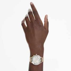 Nova chrono watch Swiss Made, Metal bracelet, Gold tone, Champagne gold-tone finish