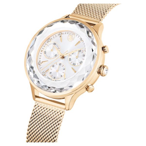 Nova chrono watch Swiss Made, Metal bracelet, Gold tone, Champagne gold-tone finish - Image 5