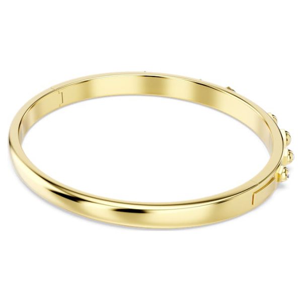 Numina bangle Mixed round cuts, White, Gold-tone plated - Image 5