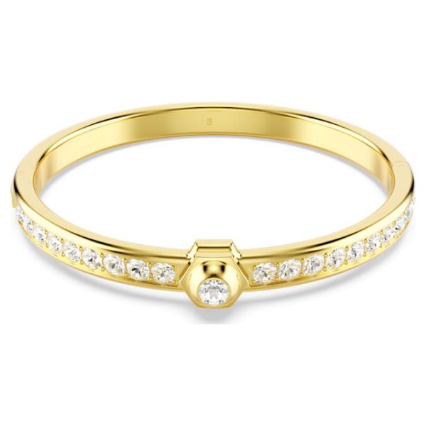 Numina bangle Round cut, White, Gold-tone plated - Image 2