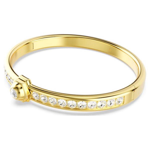 Numina bangle Round cut, White, Gold-tone plated - Image 3