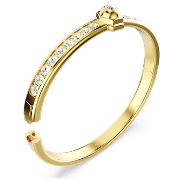Numina bangle Round cut, White, Gold-tone plated - Image 4