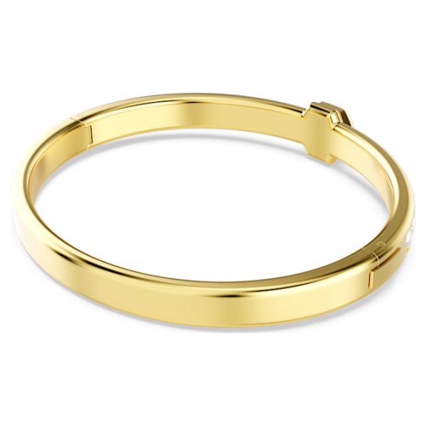 Numina bangle Round cut, White, Gold-tone plated - Image 5
