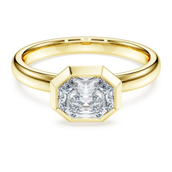 Octagon bezel ring Lab-grown diamonds 1.0 ct tw, Octagon shape, 14K yellow gold - Image 2