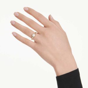 Octagon bezel ring Lab-grown diamonds 1.0 ct tw, Octagon shape, 14K yellow gold