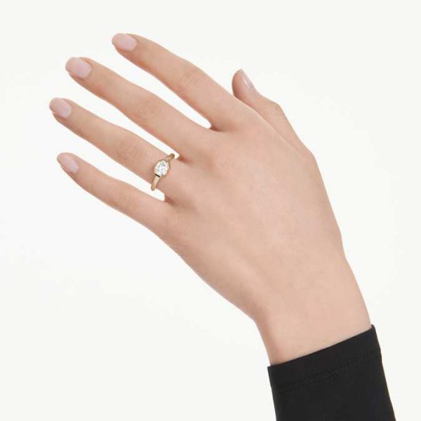 Octagon bezel ring Lab-grown diamonds 1.0 ct tw, Octagon shape, 14K yellow gold