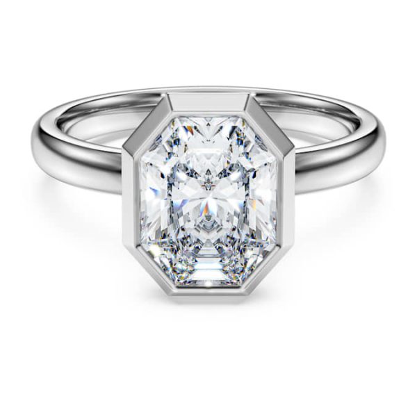 Octagon bezel ring Lab-grown diamonds 2.0 ct tw, Octagon shape, 14K white gold - Image 2