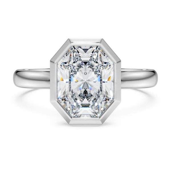 Octagon bezel ring Lab-grown diamonds 2.0 ct tw, Octagon shape, 14K white gold - Image 3