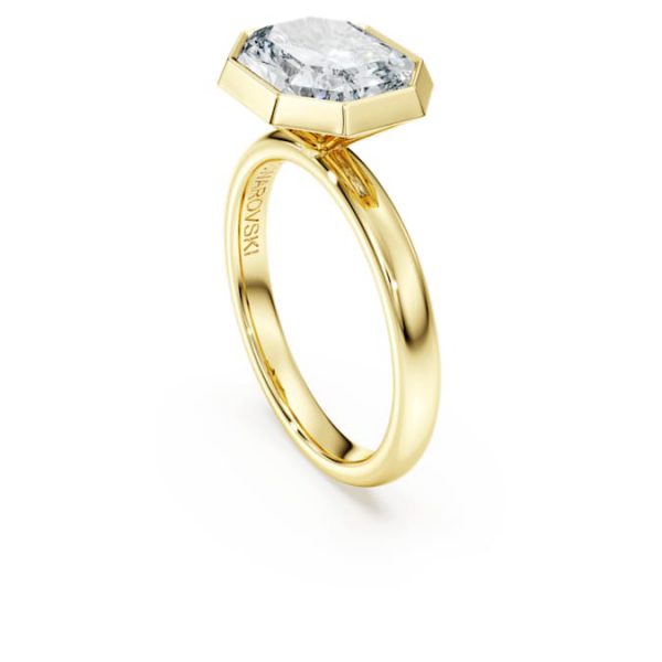 Octagon bezel ring Lab-grown diamonds 3.0 ct tw, Octagon shape, 14K yellow gold - Image 4